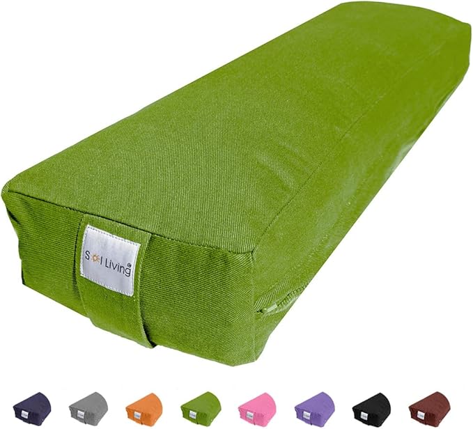 Sol Living Yoga Bolster Pillow Rectangular Meditation Cushion Cotton Meditation Accessories for Restorative Yoga Meditation Pillow Yoga Pillow Firm Body Pillow Bolster Pillow for Legs Removable Cover