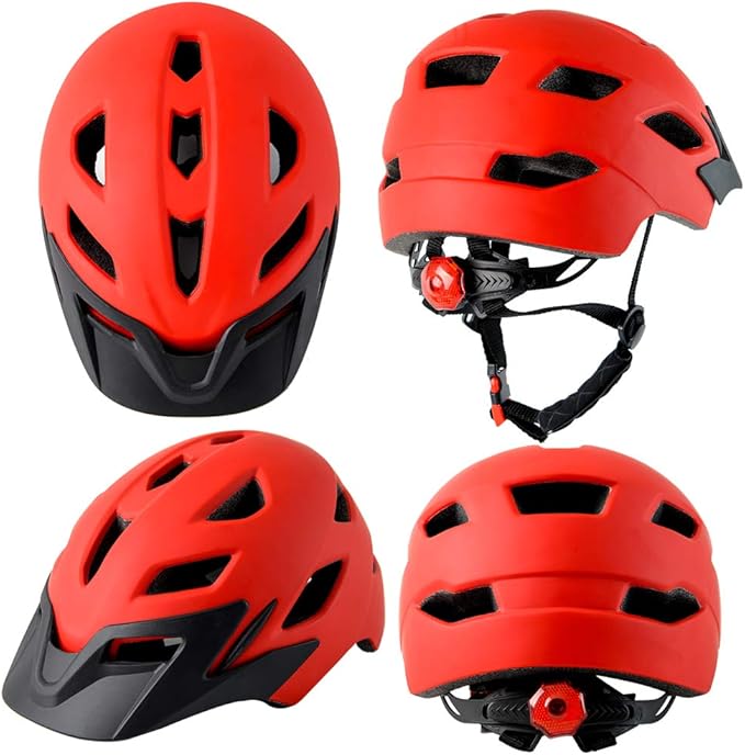 Kids Bike Helmet,Bavilk Kids Boys Girls Bike Helmets with LED Light Detachable Visor Children Youth Teen Multi-Sport for Skating Cycling Scooter Skateboard Adjustable & Lightweight 19.7"-22.4"
