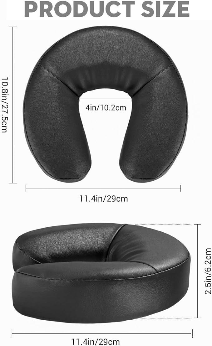Noverlife Massage Face Cradle Cushion, Professional Massage Table Universal Face Head Neck Rest Pad, Soft Memory Foam Crescent Massage Chair Pillow for Massage Spa Therapy Beauty Treatment Sleep