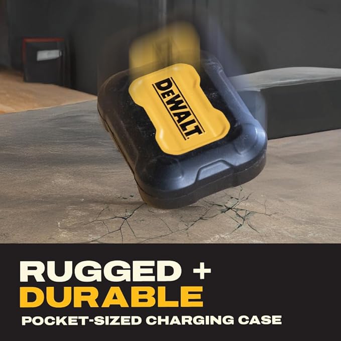 DEWALT Heavy Duty Open Ear Headphones, Bluetooth 5.3 Wireless Earbuds with 44Hrs Runtime, Jobsite Premium Sound True Wireless Air Conduction Open Ear Earbuds with Earhooks for Worksites and Workouts