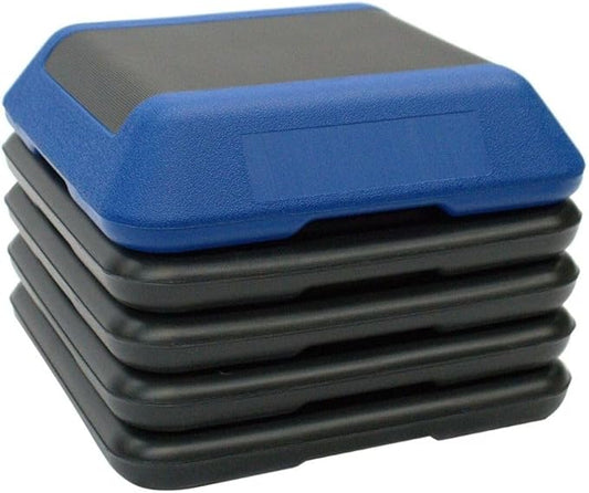 Gronk Fitness 16"x16" Adjustable Aerobic Step Platform with Stackable Step Risers | 4"-6''-8''-10''-12" Step Block, Cardio & Physical Therapy | High-Density Platform for Strength & Endurance Training