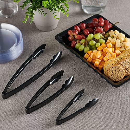 Plasticpro Heavy Duty Reusable Black Serving Tongs Combo Set - Image 2