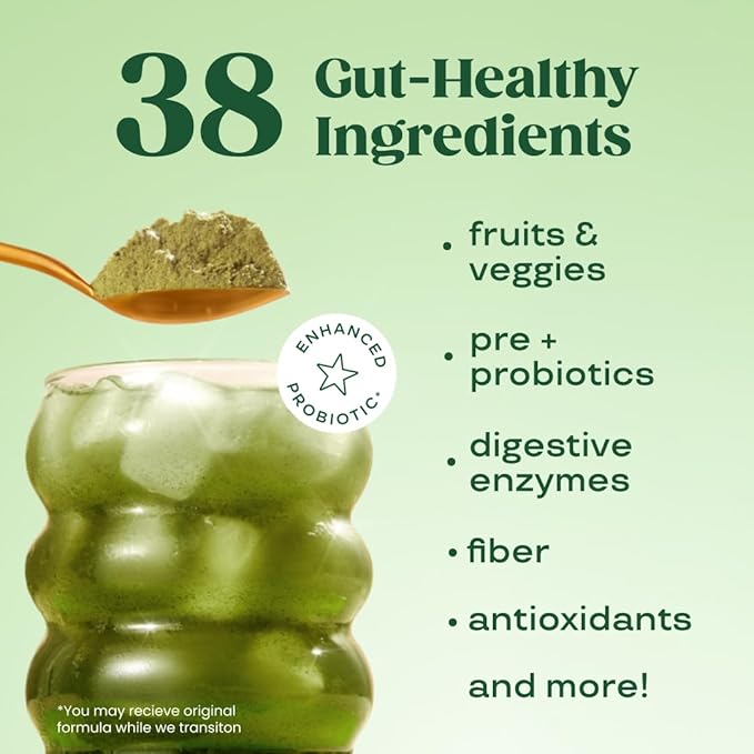 Bloom Nutrition Superfood Greens Powder, Digestive Enzymes with Probiotics and Prebiotics, Gut Health, Bloating Relief for Women, Chlorella, Green Juice Mix w Beet Root Powder, 60 SVG, Strawberry Kiwi