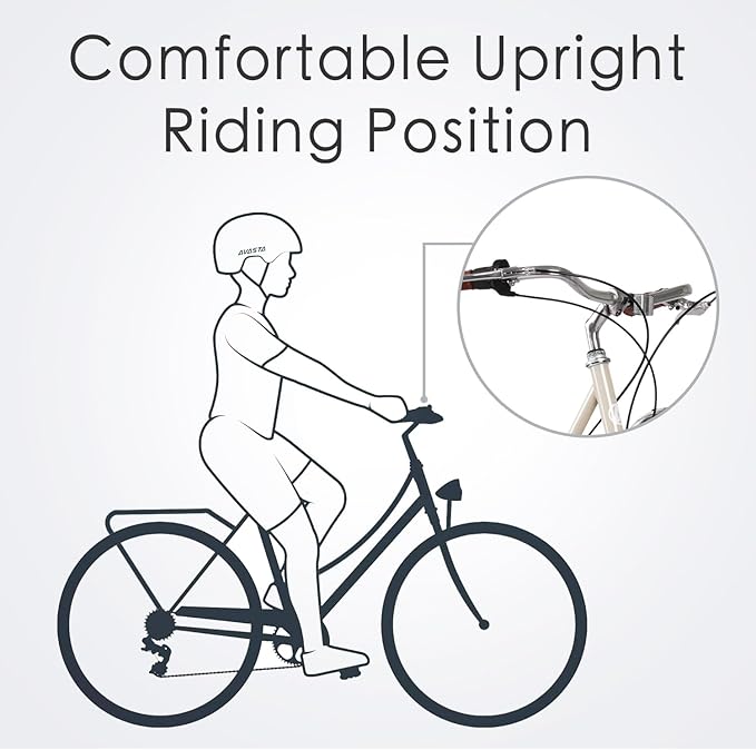 AVASTA Astrid Vela Hybrid Bike for Adult Women Female Lightweight Step Through 26 Inch High Tensile Steel Frame City Commuter Comfort Lady Bicycle, 6-Speed, Multiple Colors