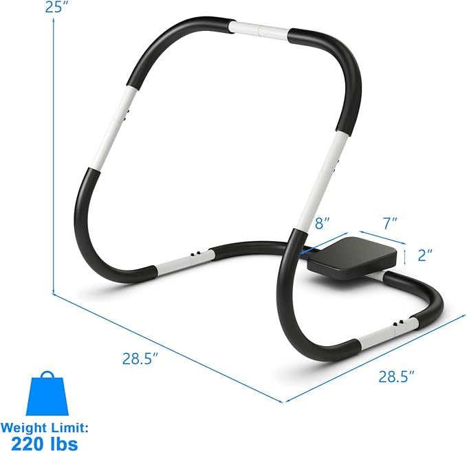 GYMAX Ab Cruncher, Abdominal Trainer Sit up Assistant Roller with Padded Headrest, Fitness Exercise Training Machine for Core Muscle, Home Gym Portable Ab Mat Trainer (White)