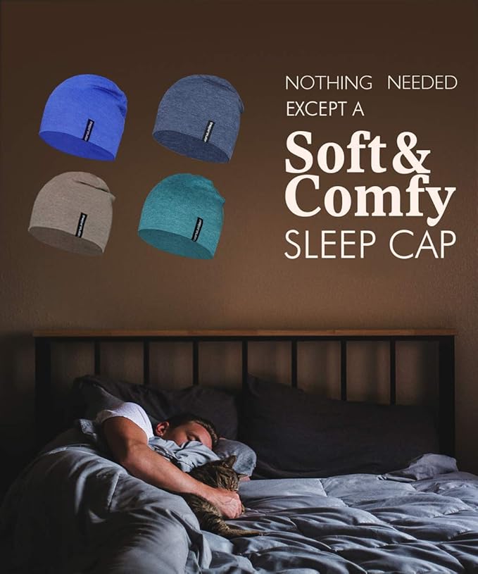 9" Multifunctional Lightweight Beanies Hats Snug Fitting, Running Skull Cap Helmet Liner Sleep Caps