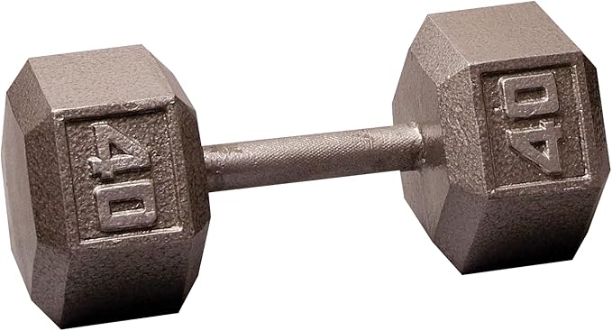 Body-Solid Cast Iron Hexagon Dumbbell, Hand Weights For Men and Women, Weight Dumbbells for Strength Training, Body Building Home Gym Training Gear