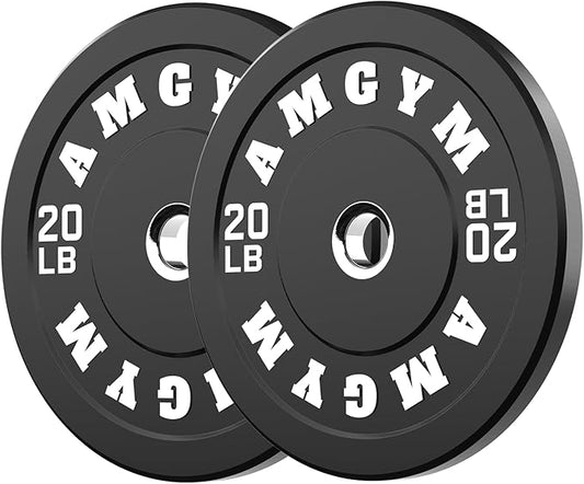 2 Inch Bumper Plates，10-500lbs，Barbell Rubber Olympic Weight Plates Set for Home Gym, Strength Training & Weight Lifting, Multiple Options Colors