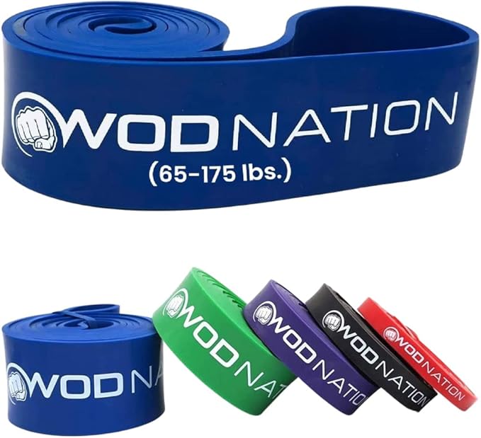 WOD Nation Pull Up Assistance Bands (10-175lbs Band) - Best for Pullup Assist, Chin Ups, Resistance Bands Exercise, Stretch, Mobility Work & Serious Fitness - 41 inch Straps