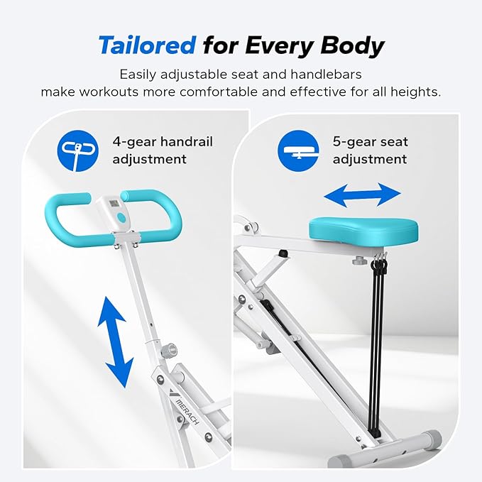 Squat Machine, MERACH R07 2 in 1 Squat Rowing Machine, Easy Setup & Foldable Exercise Equipment, Glute Trainer Machine, Glutes & Leg Home Workout Machine