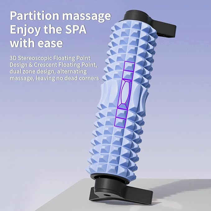 New Upgrade Bracket Foam Roller, 21 Inch Firm Deep Tissue Muscle Massager for Back Leg Pain & Sore Muscles (Blue)