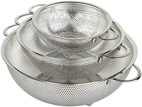 3-Piece Stainless Steel Mesh Micro-Perforated Strainer Colander Set by H%C3%96LM