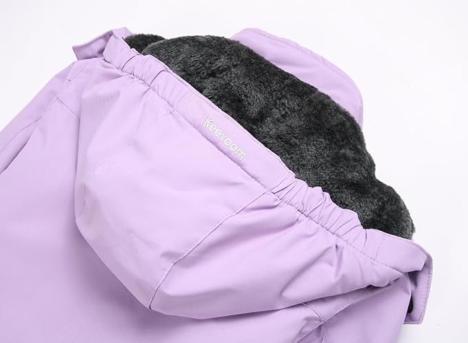 Keevoom Girl's Ski Jacket Winter Warm Thick Snow Coat Windproof Kids Outdoor Hooded Jackets