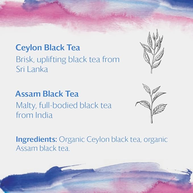 Grace Farms Organic English Breakfast Black Tea, 16 Pyramid Sachets | Fairtrade & Kosher |Gives Back 100% of Profits