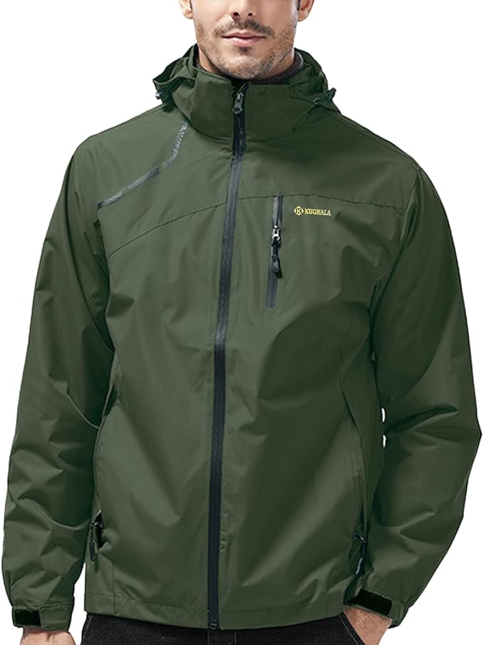 Mens Lightweight Waterproof Jacket Windproof Rain Hooded jackets for Running Hiking Cycling Travel M-7XL