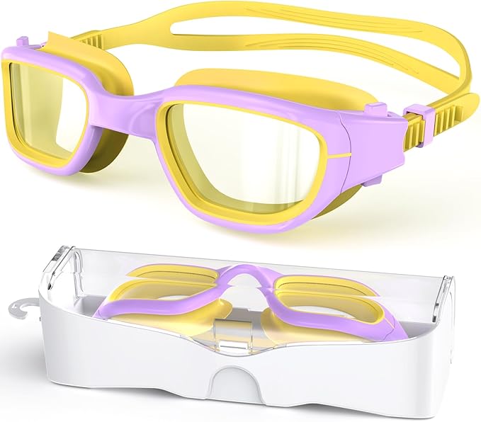 Kids Swim Goggles,Swimming Goggles for Kids 6-14, Anti-Fog UV Protection Pool Glasses for Boys Girls