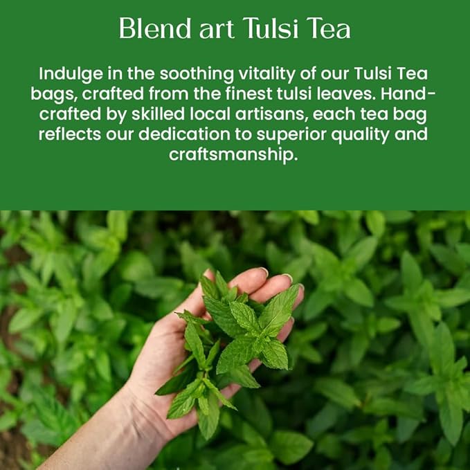 Tulsi Holy Basil Tea Bags 100 Count For Cognitive Balance & Overall Health Ayurvedic Tulsi With Antioxidants Caffeine Free Holy Basil Leaves Pyramid Herbal Tea Bags Support Digestion & Boost Immunity