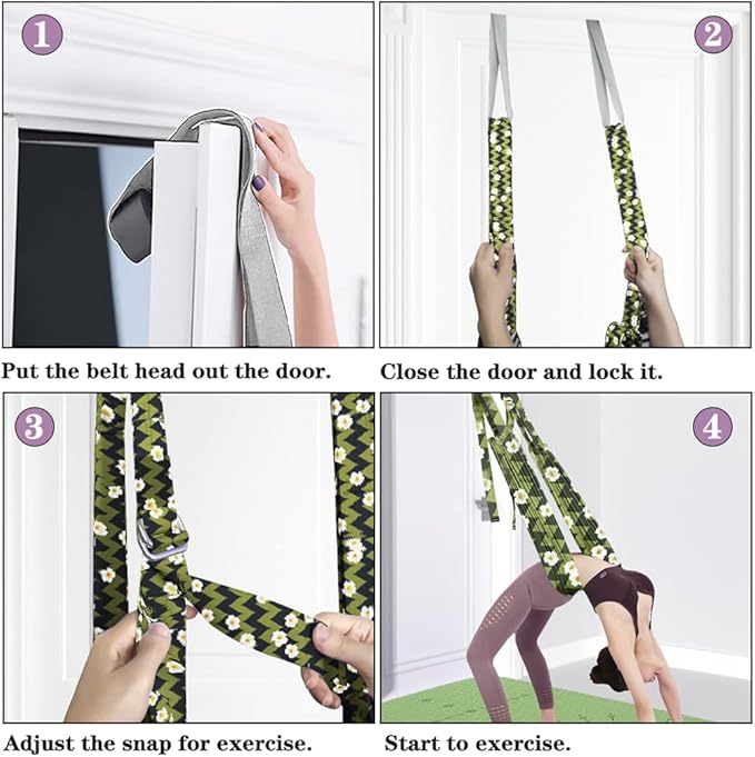 TOCO FREIDO Waist Back Leg Stretch Strap/Yoga Fitness Band, Leg Stretching Assist Trainer, Yoga Stretcher, Back Bend Split Inversion Strap for Fitness, Dance, Ballet, Gymnastics