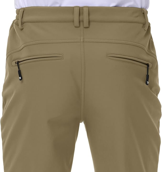 Gopune Men's Snow Ski Waterproof Softshell Pants Outdoor Windproof Warm Hiking Insulated Pants