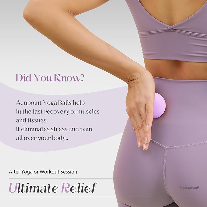 Massage Lacrosse Balls for Myofascial Release,Yoga Deep Tissue Massage,Trigger Point Therapy and Foot Plantar Fasciitis,Muscle Soreness Massager Ball (2 Packs) (Yellow)