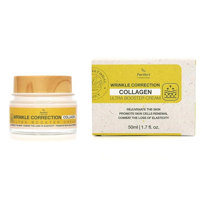 Purifect Wrinkle Correction Collagen Ultra Booster Cream, Anti-Aging and Anti Wrinkle Face Cream, Strengthens and Hydrates Skin, Youthful and Glowing Complexion 50ml
