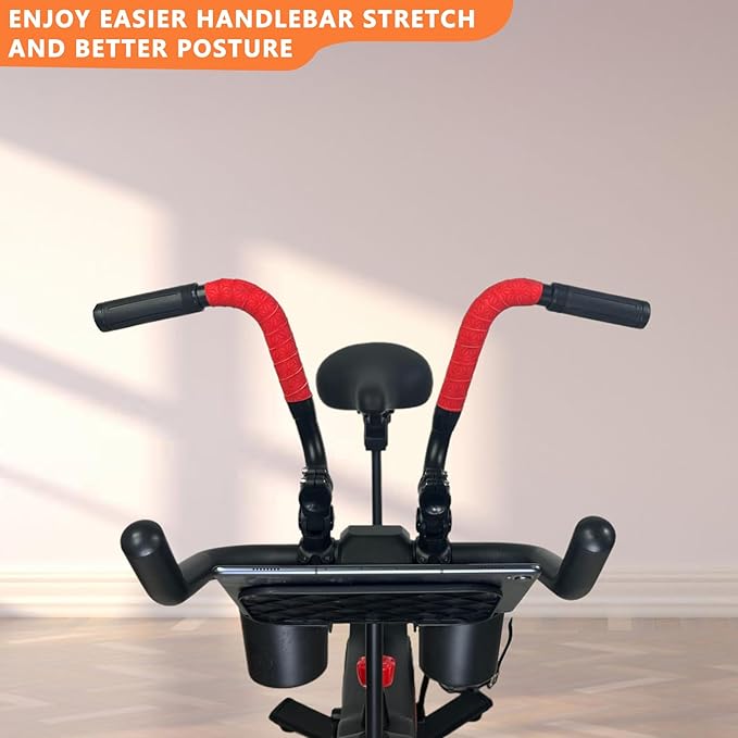 Handlebar Extender for Peloton Indoor Exercise Bikes, 1 Pair of Ultimate Handlebar Extension of Peloton Accessories (Sheep-horn (with Red Tapes & Grips))