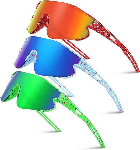 Kids Baseball Sunglasses for Boys Girls Youth Softball Cycling Sports Sunglasses UV400 Protection Age 5-12