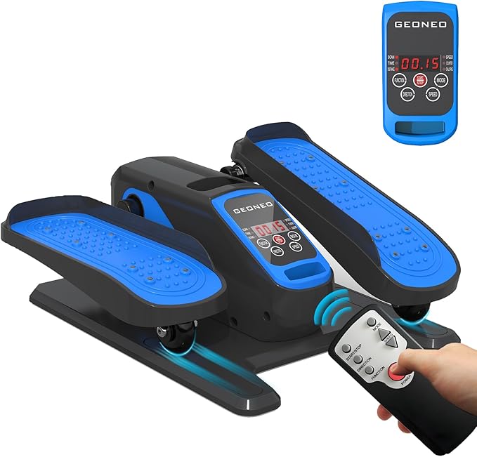 Under Desk Elliptical Machine, Electric Ellipse Leg Exerciser for Senior, Quiet and Compact Electric Seated Pedal Exerciser for Home with Monitor, Remote Control and 12 Adjustable Speeds