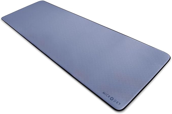 MICRODRY Deluxe Fitness Exercise Yoga Mat for Home & Gym, Extra Thick for High Impact Training, Multi Layered Skid Resistant Surface, Odor Neutralizing with Carrying Strap
