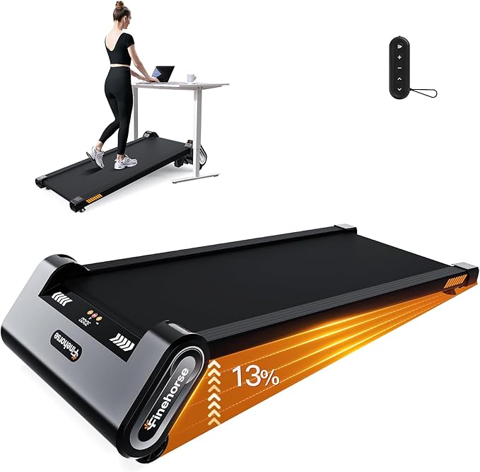 Walking Pad Treadmill with Auto Incline, 6 in 1 Under Desk Treadmill, 6-Level Incline Treadmills, 2.5HP Portable Treadmills for Home with 330LBS Capacity, LED Display, Remote Control