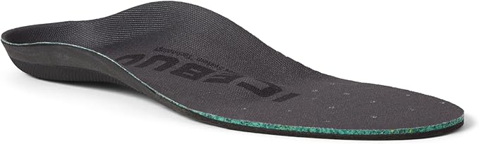 Icebug Comfort Insoles with Dynamic Arch Support, Charcoal High Arch, M 5/W 6.5-7