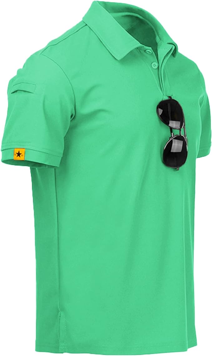 V VALANCH Mens Polo Shirts Short Sleeve Moisture Wicking Golf Polo Athletic Collared Shirt Tennis T-Shirt Tops