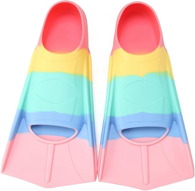 Kids Swim Fins,Short Kids Fins Youth Swimming Flippers for Lap Swimming Training for Children Girls Boys Beginners
