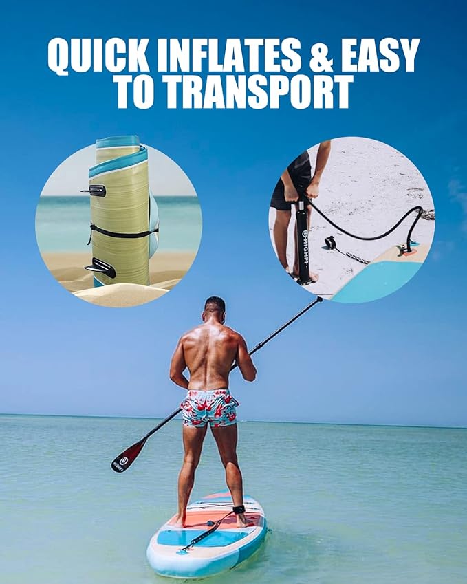 Highpi Inflatable Stand Up Paddle Board for Youth and Adults – Wide Sup with Premium Accessories, Blow Up Paddleboard for Surfing, Fishing, Yoga & More