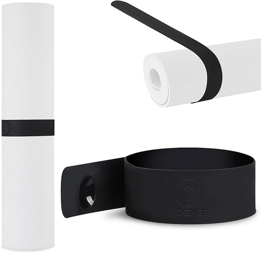 25" Yoga Mat Strap | Slap Band Holder for Carrying and Storage Mats | Rolled Scrunchie Yoga Essential Accessory