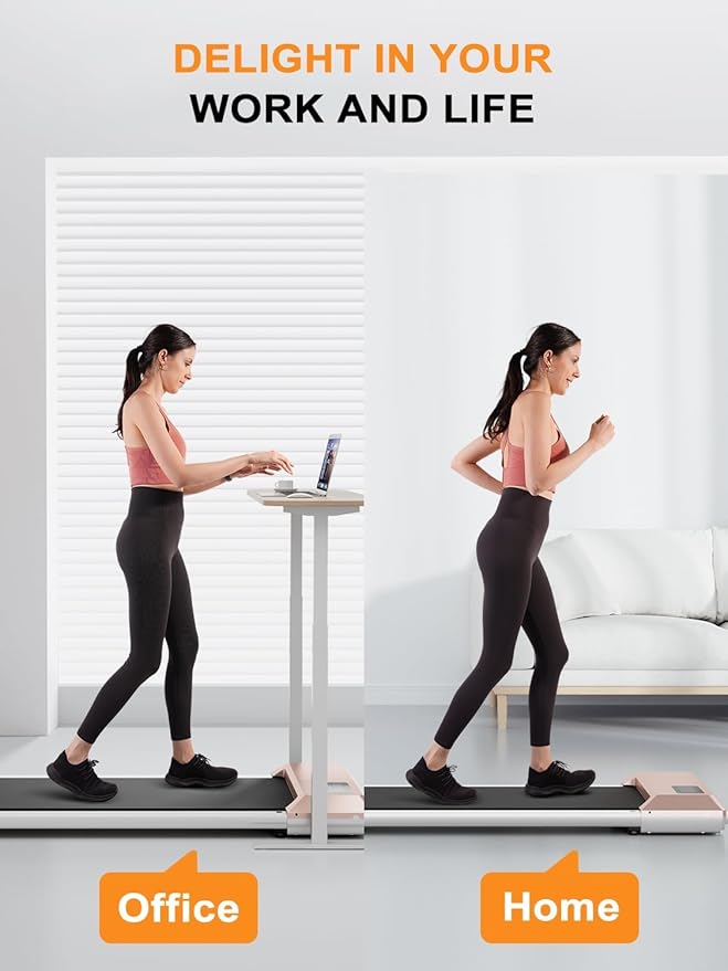 SupeRun Walking Pad, Under Desk Treadmill, 3 in 1 Portable Treadmill with Remote Control LED Display, 2.5 HP Quiet Walking Jogging Machine for Office Home Use, 300 Lbs Capacity