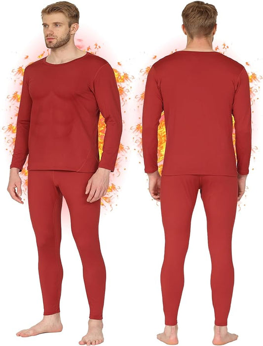 HEROBIKER Long Johns Thermal Underwear for Men Skiing Winter Warm Hunting Gear Fleece Lined Base Layer Set Top Bottom