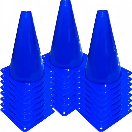 24 Pcs 7 Inch Plastic Traffic Cones, Basketball Football Drills, Skating, Sport Training Agility Markers, Indoor Outdoor Games, Multicolor