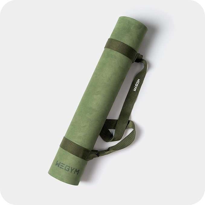 4mm Cushioned Exercise Mat for Yoga & Pilates - Anti Slip, Polyurethane with Suede Top & Carrying Strap