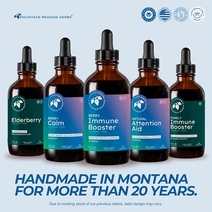 Mountain Meadow Herbs Berry Immune Booster for Kids Immune Support, with Elderberry and Echinacea - 4oz.