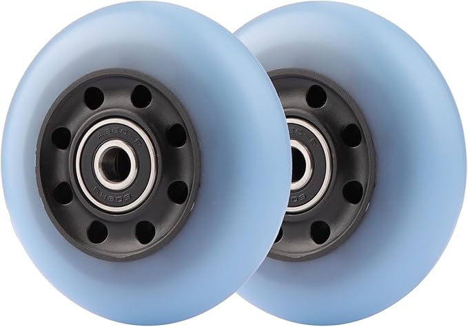 2-Pack 76mm PU Caster Board Replacement Wheel Set 90A Compatible with Razor RipStik Classic Air, DLX G Ripsurf (Blue)