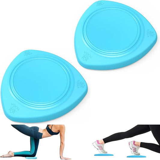 LEZER 2 IN 1 Yoga Knee Pad Slider, Core Gliding Disc, Extra Thick Yoga Mat, Cushion, Wrist Support, Exercise, Home Gym Workout Equipment, Honeycomb Structure, Set of 2
