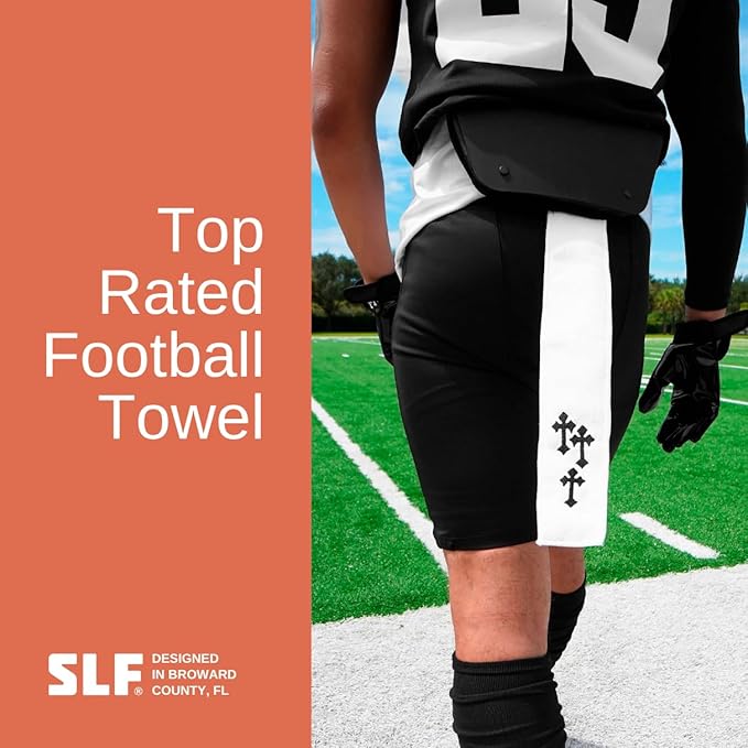 SLEEFS White Gothic Cross Thin Football Towel