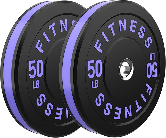 2 Inch Bumper Plates，10-500lbs，Barbell Rubber Olympic Weight Plates Set for Home Gym, Strength Training & Weight Lifting, Multiple Options Colors