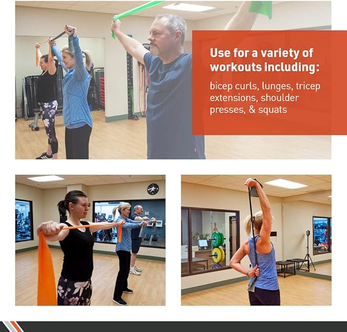 Body Sport Exercise Bands - 25 yd. Roll of Heavy Resistance Bands for Stretching, Fitness or Physical Therapy, Non-Latex - Extra Heavy Medium Resistance - Green