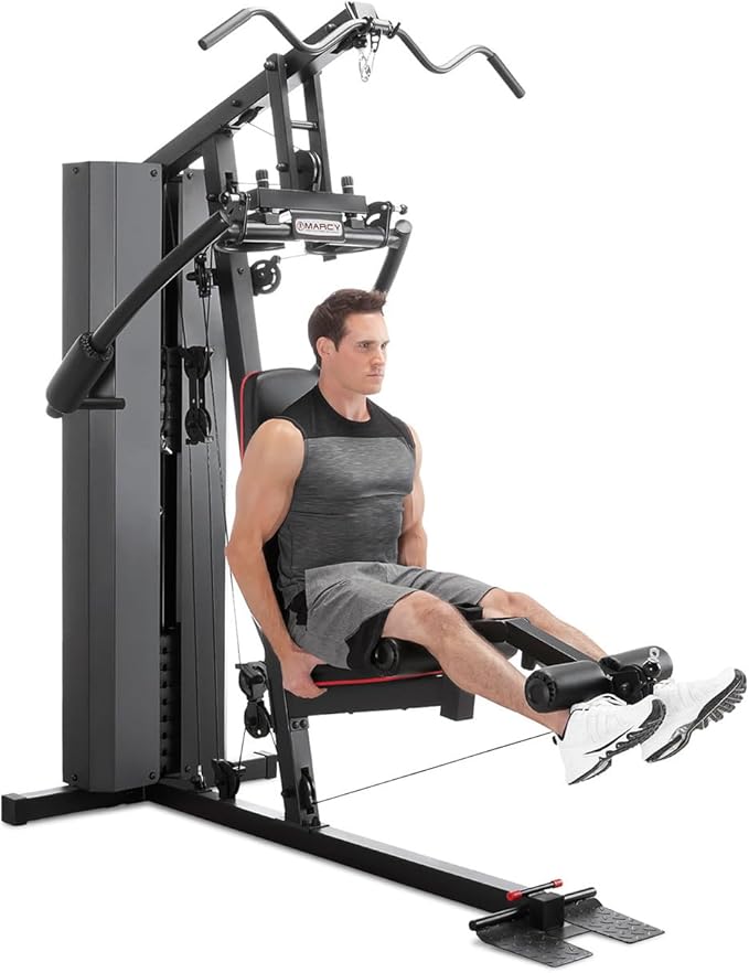 Marcy Multifunctional Workout Station 100lbs to 200lbs Stack Home Gym for Weightlifting and Bodybuilding