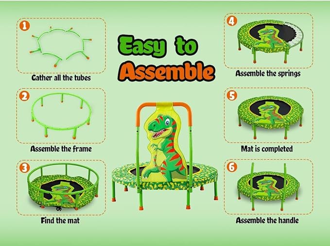 No-Gap 36" Mini Trampoline Toddler Trampoline with Handle for Kids, 36 inch Indoor Garden Small Kid Trampoline Baby Trampolines with Super Safe Cover for Toddlers Ages 2 to 5