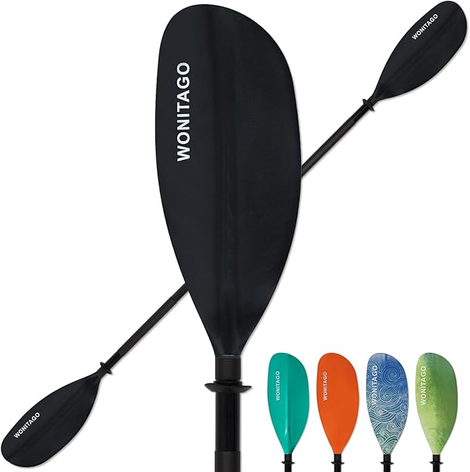 Kayak Paddles with Alloy Shaft and PP Blade, Floating Kayaking Oars, Adjustable 230-250 cm/90-98 Inches, 210-230 cm/82-90 Inches
