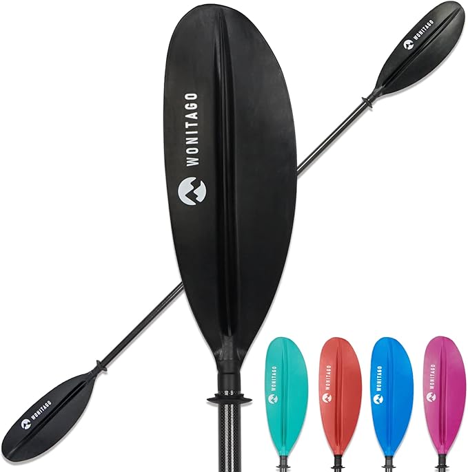 Adjustable Kayak Paddle with Carbon Shaft and PP Blade Available in 220-230/220-240/230-250cm Floating Lightweight Kayak Oars with Original Pattern