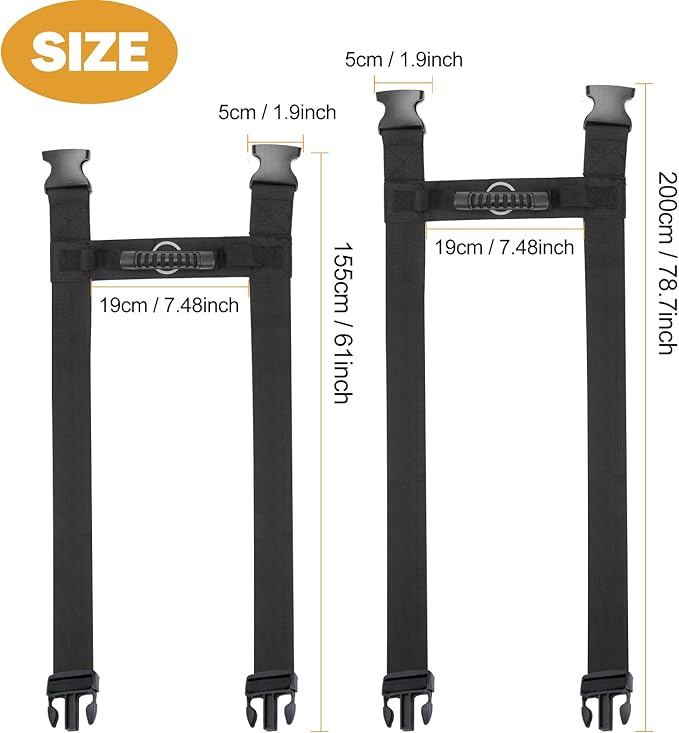 Carrying Strap with Handle, Handheld Belt for Safely Moving and Lifting Heavy Boxes, Adjustable Belt, H-Shaped Style Carry Straps, Suitable for Cylinder, Camping Mat(61 inch)